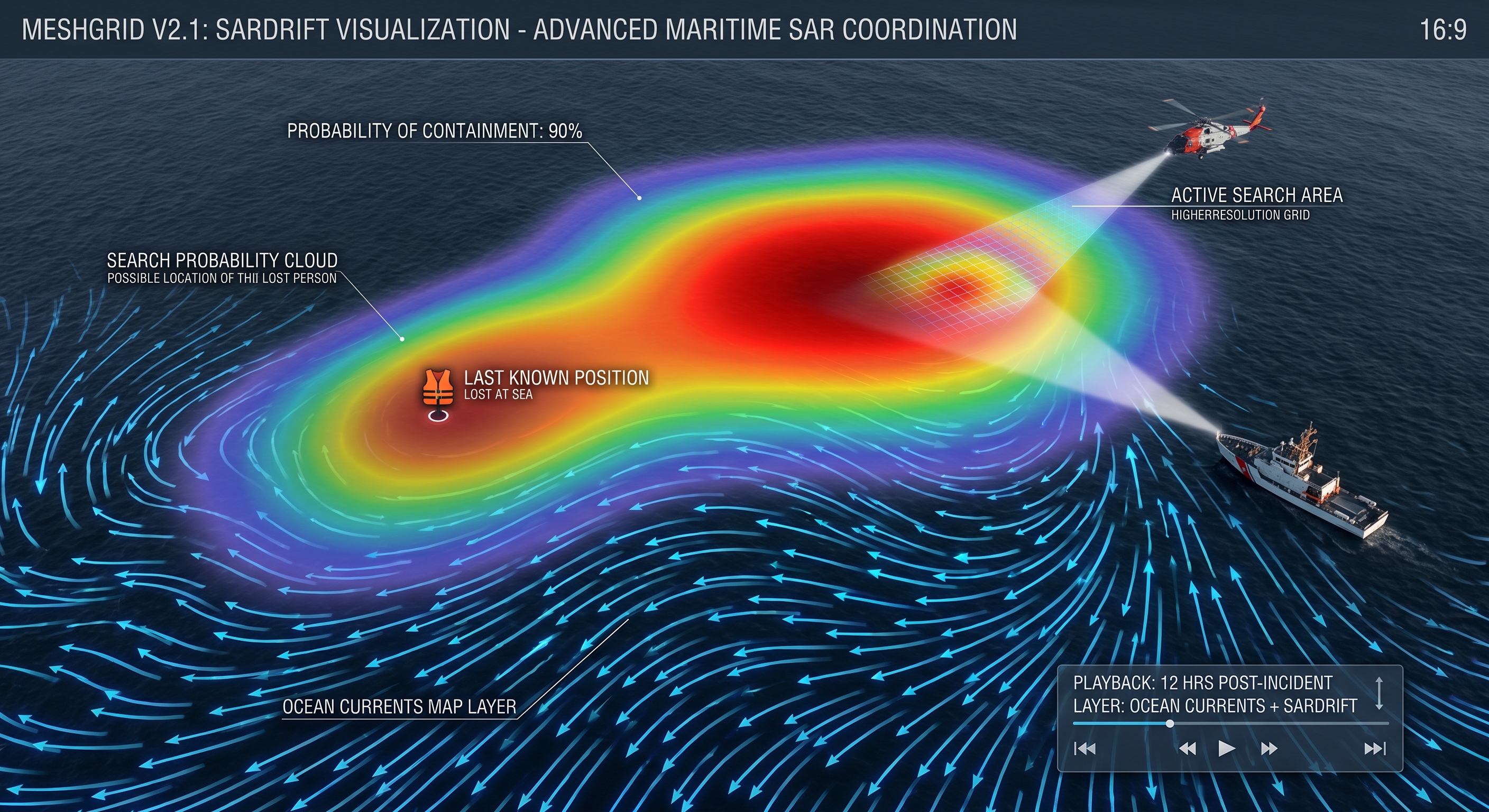 MeshGrid 2.1 is Live: Advanced Map-Based Team Coordination for Maritime Search and Rescue Operations